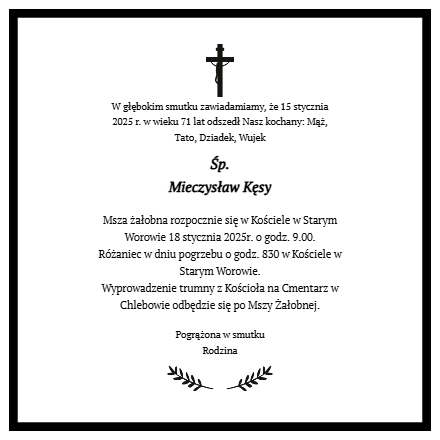 Nekrolog - Mieczysław Kęsy